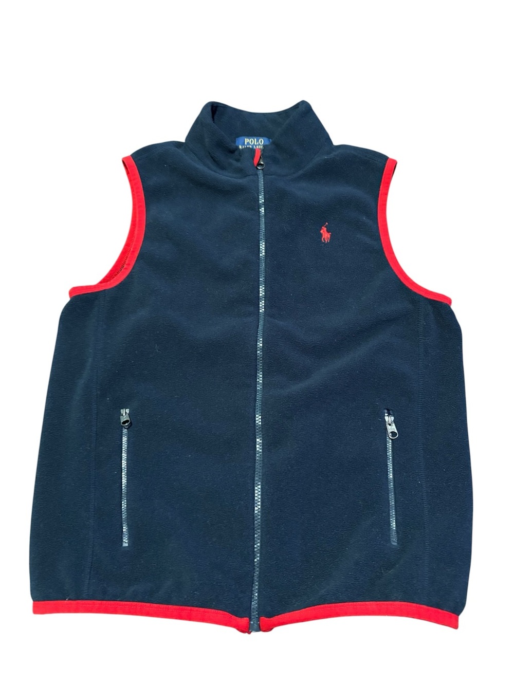 Vintage Y2K Polo Ralph Lauren Golf Navy Blue Fleece Vest Size XL